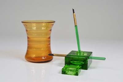 Lot 3 - A c1960s Whitefriars amber glass vase