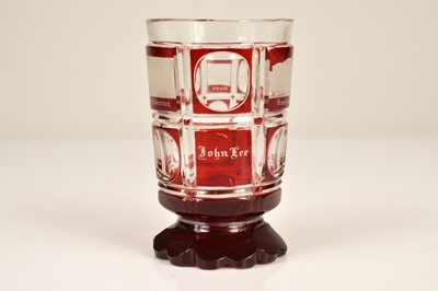 Lot 12 - A late 19th century bohemian glass footed vase