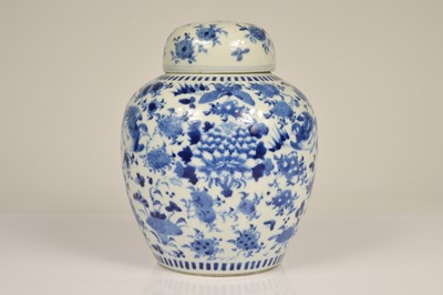 Lot 37 - A 20th century Chinese blue and white porcelain ginger jar