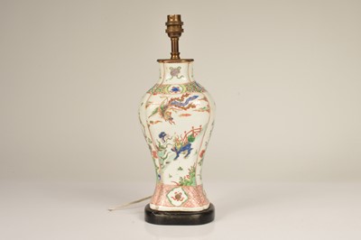 Lot 54 - A Chinese porcelain vase converted to a lamp base