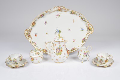 Lot 59 - An early 20th century Meissen porcelain tete a tete tea set