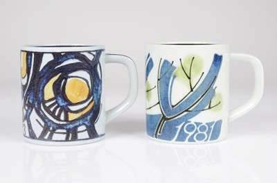 Lot 67 - Two Royal Copenhagen porcelain tankards