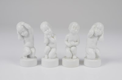 Lot 72 - Four Bing & Grondahl porcelain figures of young children after Lindhart