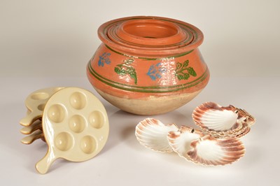Lot 91 - A traditional terracotta clay Handi pot and other items