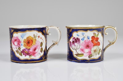 Lot 104 - A pair of early 19th century Staffordshire porcelain mugs