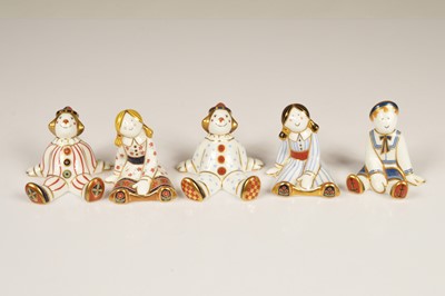 Lot 123 - Five Royal Crown Derby porcelain Treasures of Childhood and other figures