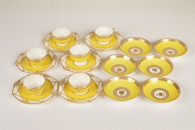 Lot 130 - A Stephens & Hancock Crowned Derby porcelain tea set