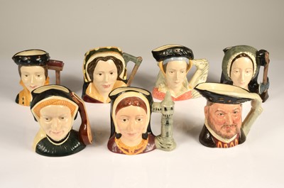 Lot 154 - Seven Royal Doulton pottery character jugs
