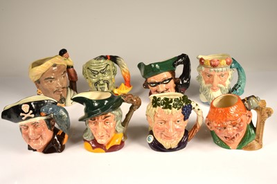 Lot 155 - Eight Royal Doulton pottery character jugs