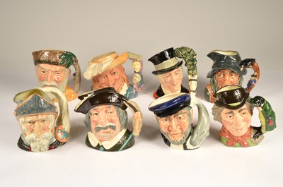 Lot 157 - Eight Royal Doulton pottery character jugs