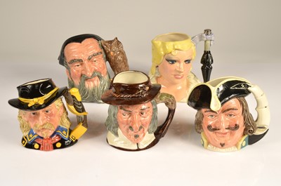 Lot 158 - Five Royal Doulton pottery character jugs