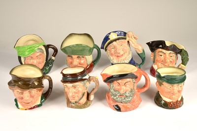 Lot 159 - Eight Royal Doulton pottery character jugs