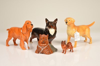 Lot 172 - Five Beswick Pottery dogs