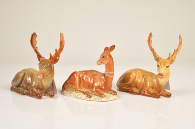 Lot 174 - Three Beswick Pottery figures of deer