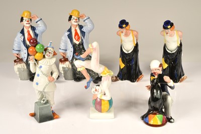 Lot 184 - A collection of seven Royal Doulton Clown figurines