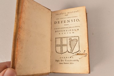 Lot 43 - [John Milton] Joannis Milton Angli Pro Populo Anglicano Defensio