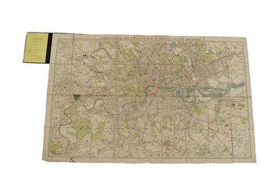 Lot 91 - Stanford's New Two Inch Map of London and its Environs - Main Road and Tramline Edition