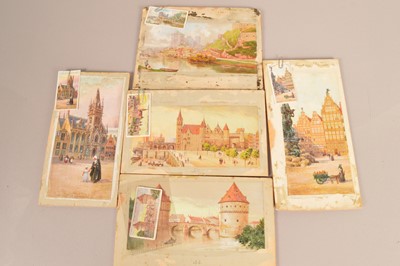 Lot 134 - Original 1915 Watercolour Artwork for Wills Gems of Belgian Architecture