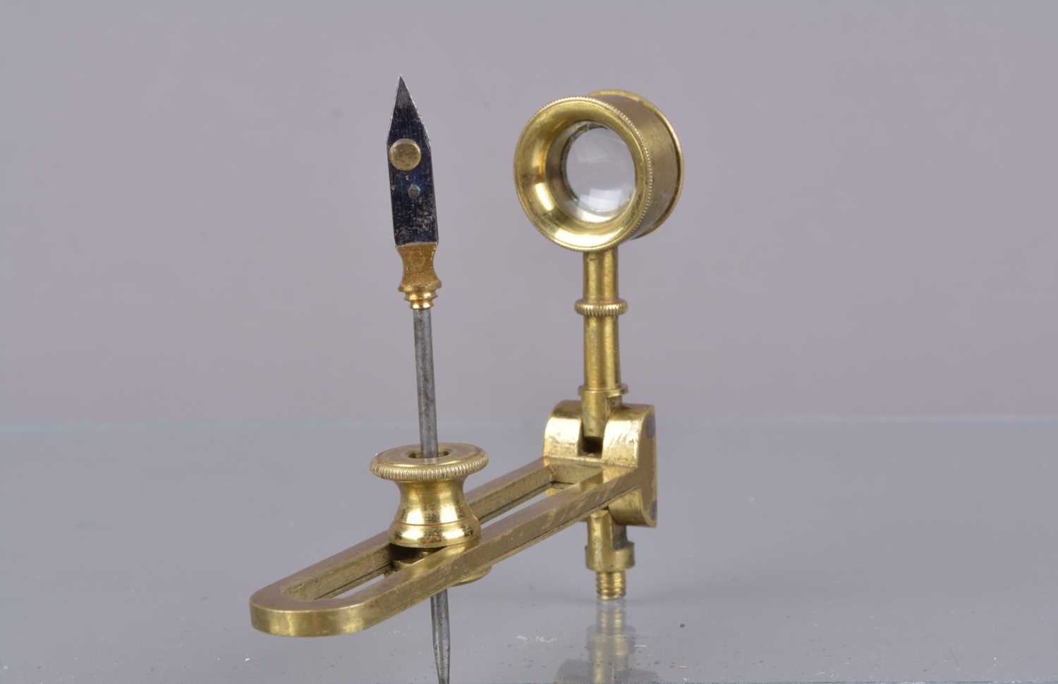 Lot 15 - An early 19th Century lacquered brass Jones-type Folding Pocket Botanical Microscope