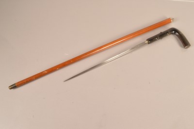 Lot 838 - An early 20th Century horn handled sword stick