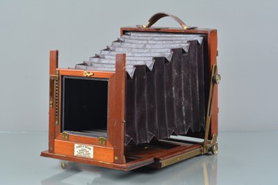 Lot 80 - A Mahogany & Brass Half Plate Camera