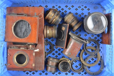 Lot 82 - A Group of Brass Lenses and Roller blind Shutters