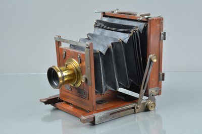 Lot 375 - An Evans & Sons Hanover No.1 Quarter Plate Mahogany & Brass Camera