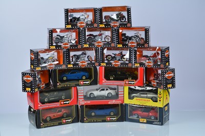 Lot 117 - Modern Diecast 1:18 and Smaller Motorbikes and Cars (23)