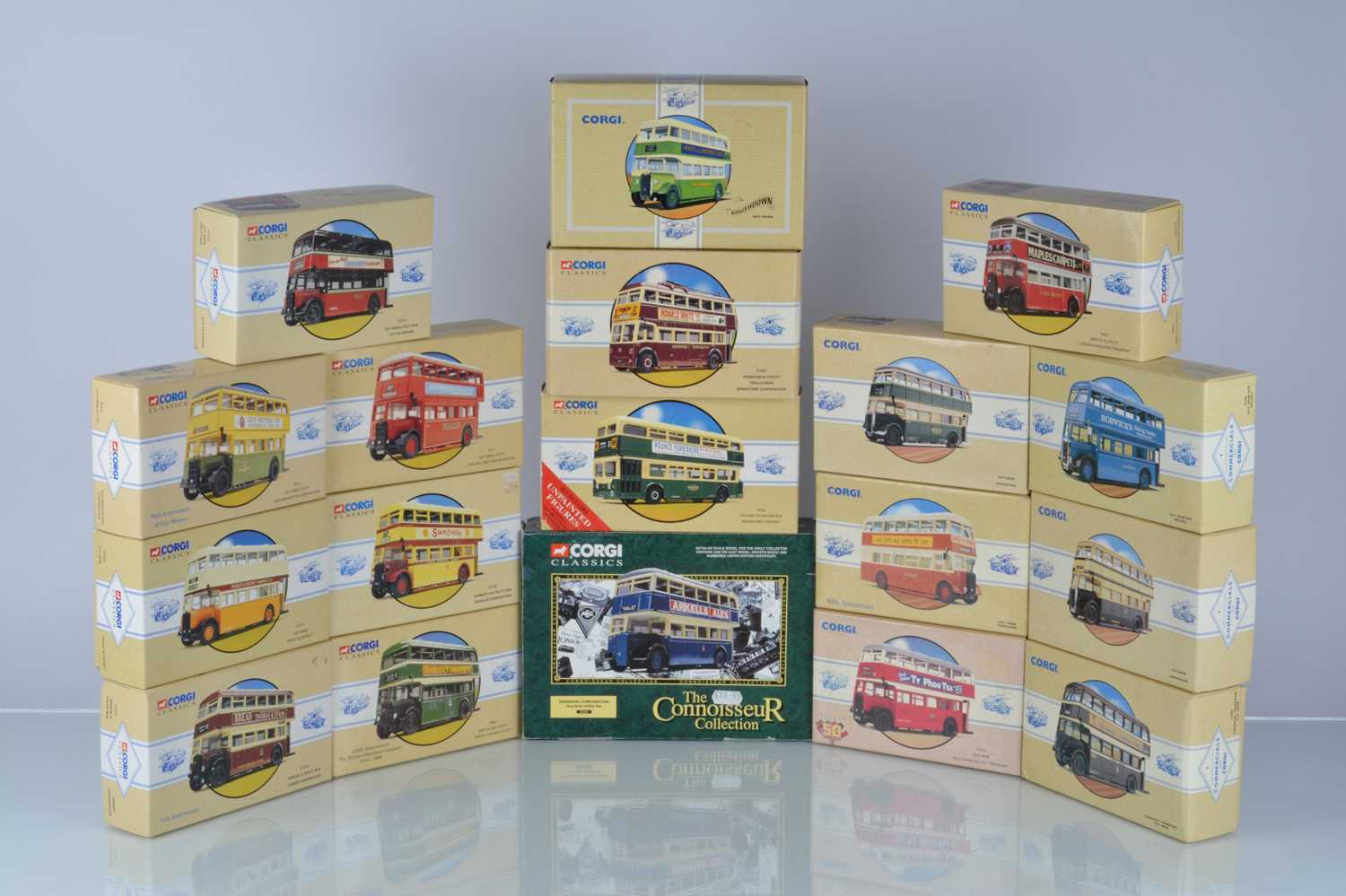 Lot 25 - Corgi Classics Double Decker Buses and Trolleybus (22)