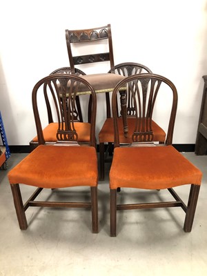 Lot 46 - A mixed set of five 19th century mahogany framed dinning room chairs