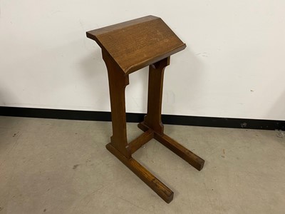 Lot 61 - A Victorian oak church prayer and bible stand