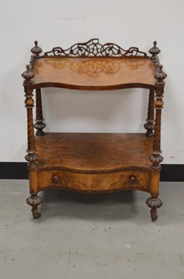 Lot 78 - A Victorian burr walnut whatnot