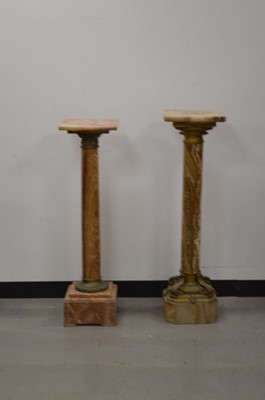 Lot 80 - Two early 20th century marble/onyx and metal mounted jardinieres