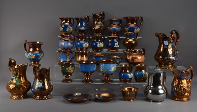 Lot 153 - A large collection of lusterware ceramics