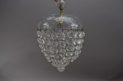 Lot 202 - A 20th century glass basket chandelier