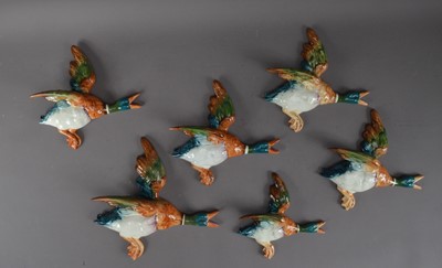 Lot 206 - A collection of ceramic graduated Beswick wall mounted ducks