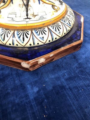 Lot 213 - A large and damaged early 20th century continental faience large urn