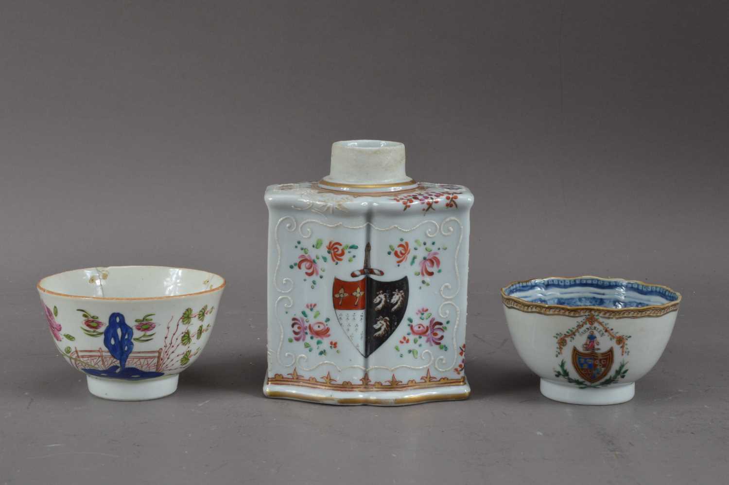 Lot 232 - A 19th century porcelain tea caddy