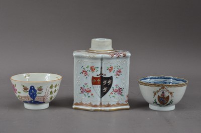 Lot 232 - A 19th century porcelain tea caddy