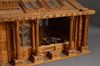 Lot 395 - A 20th century matchstick model of a church