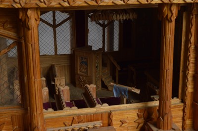 Lot 395 - A 20th century matchstick model of a church