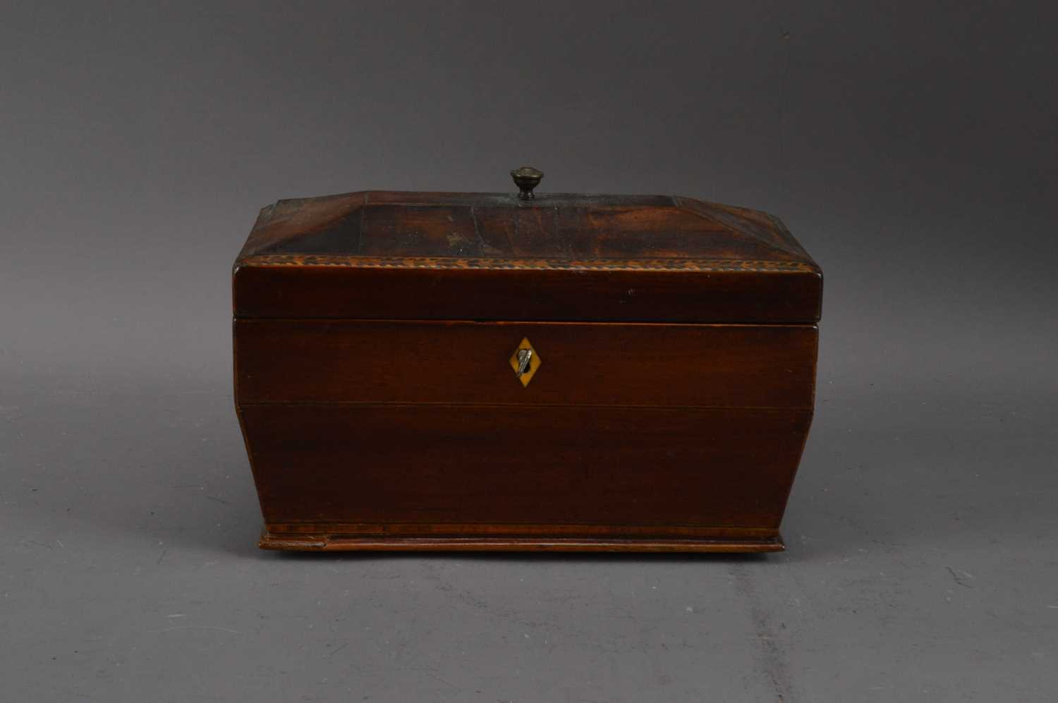 Lot 430 - A 19th century Mahogany featherbanded tea caddy