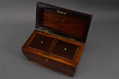 Lot 430 - A 19th century Mahogany featherbanded tea caddy