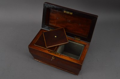 Lot 430 - A 19th century Mahogany featherbanded tea caddy