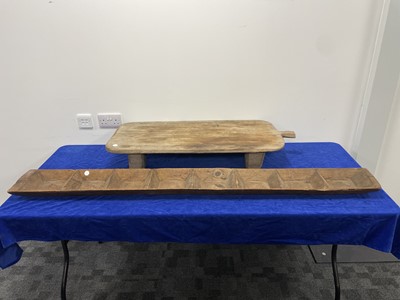 Lot 458 - A large long wooden tray split into sections