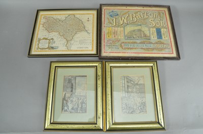 Lot 492 - A framed map of Yorkshire