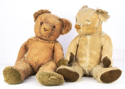 Lot 67 - Two large balding teddy bears