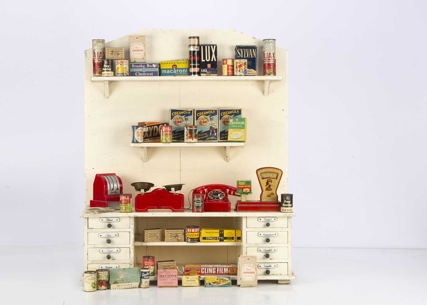 Lot 287 - A painted wooden toy shop