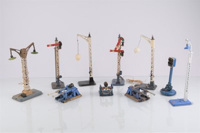Lot 43 - Hornby 0 Gauge Electrical Illuminated Signals and Buffers (qty)