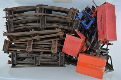 Lot 45 - A Large Quantity of Hornby 0 Gauge 2-rail (clockwork) Track and Track fittings (qty in 3 boxes)